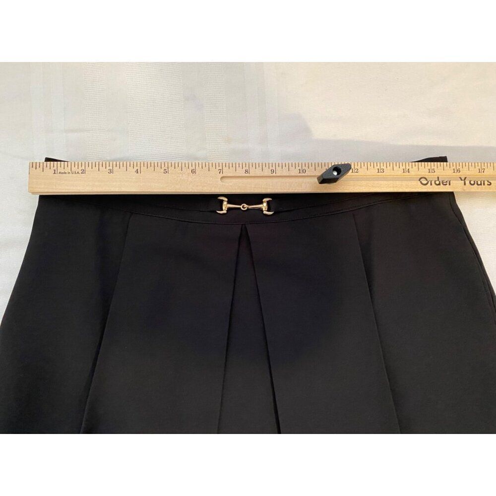 Ellison Black Pleated Skirt With Gold Hardware Accent Size L - Picture 9 of 10